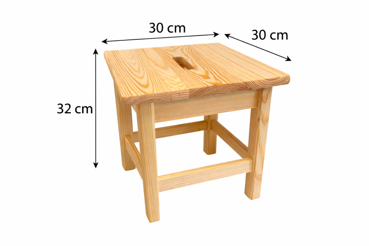 Taboret-drewniany-niski-30x30x32 cm-sosna-naturalna