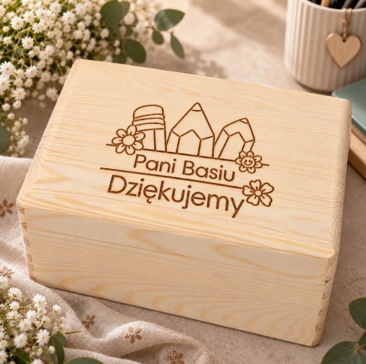 Skrzynka personalizowana Dzień Nauczyciela 30x20x14
