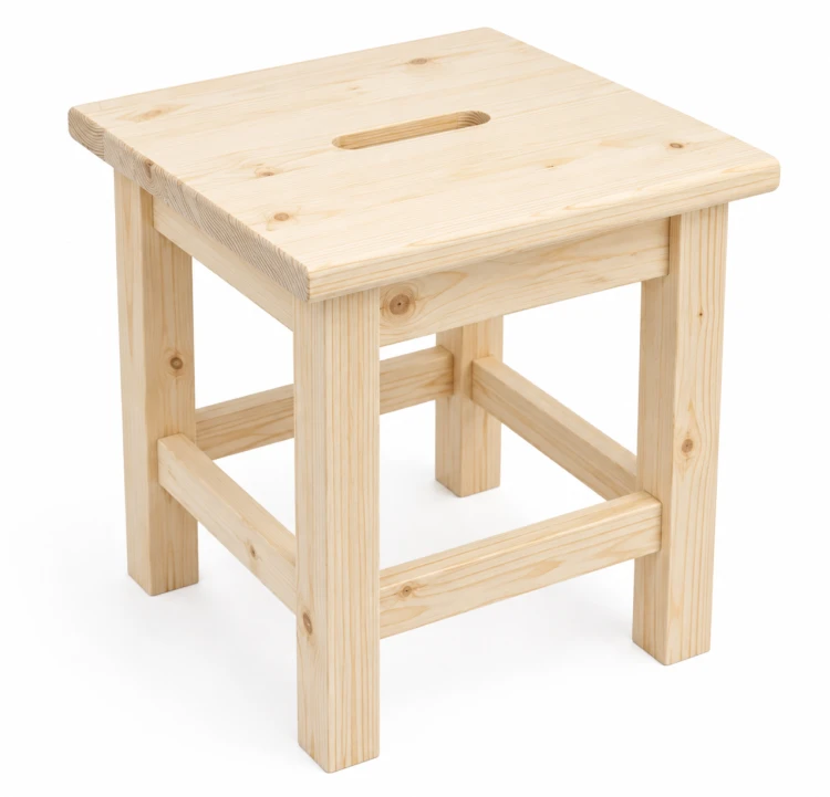 Taboret-drewniany-niski-30x30x32 cm-sosna-naturalna