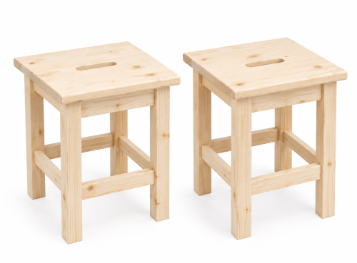 2 x Taboret-drewniany-niski-30x30x32 cm-sosna-naturalna