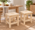2 x Taboret-drewniany-niski-30x30x32 cm-sosna-naturalna